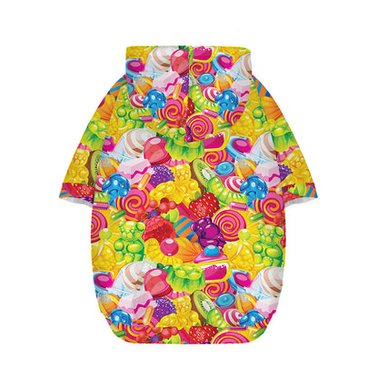 Candy And Jelly Pattern Print Dog Zip Up Hoodie