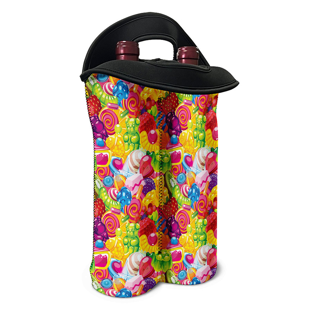 Candy And Jelly Pattern Print Double Neoprene Wine Tote