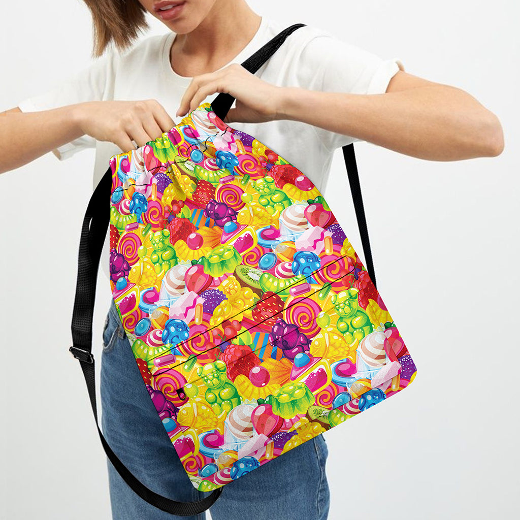 Candy And Jelly Pattern Print Drawstring Backpack