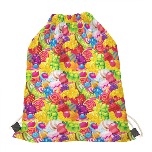 Candy And Jelly Pattern Print Drawstring Bag
