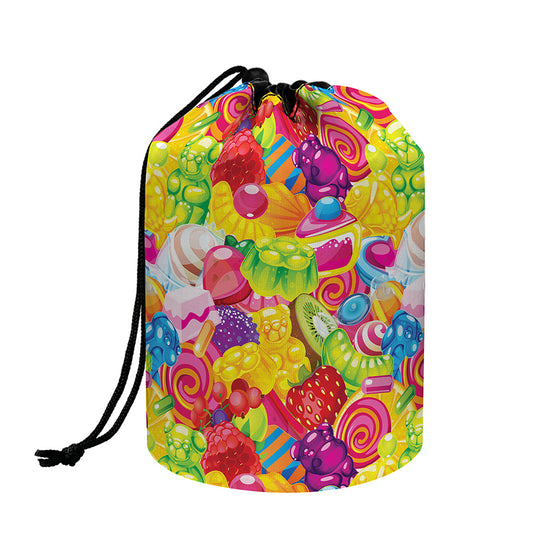 Candy And Jelly Pattern Print Drawstring Makeup Bag