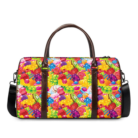 Candy And Jelly Pattern Print Duffle Bag