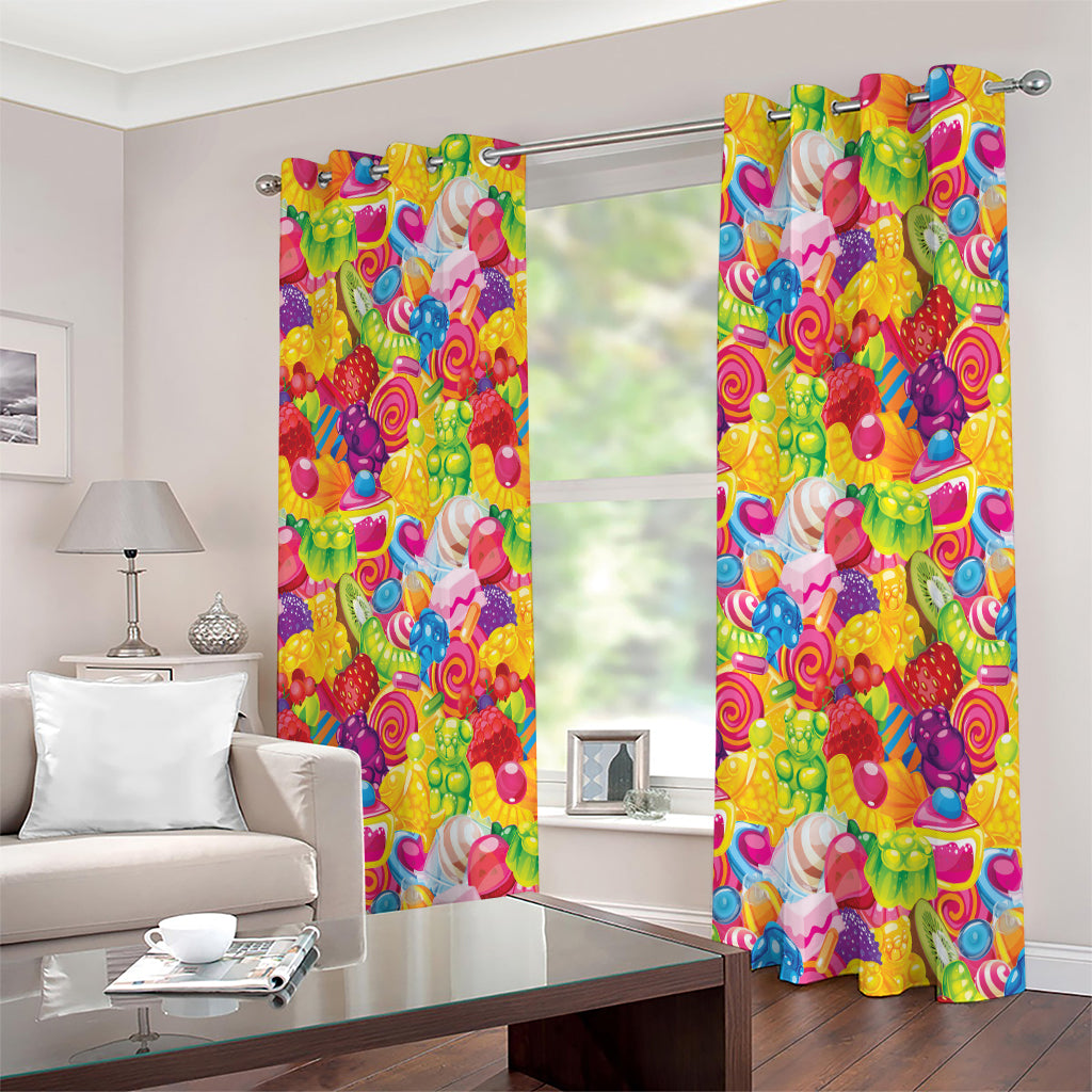 Candy And Jelly Pattern Print Extra Wide Grommet Curtains