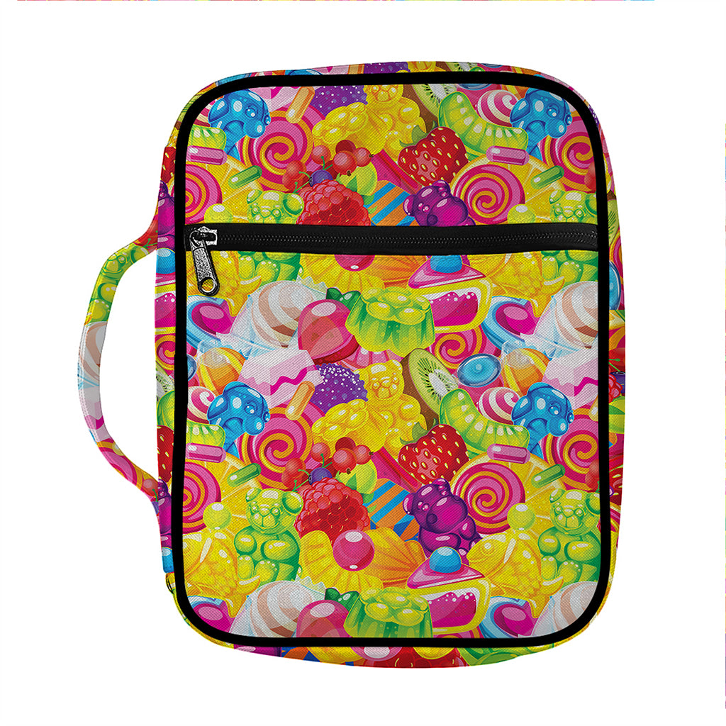 Candy And Jelly Pattern Print Front Pocket Bible Bag