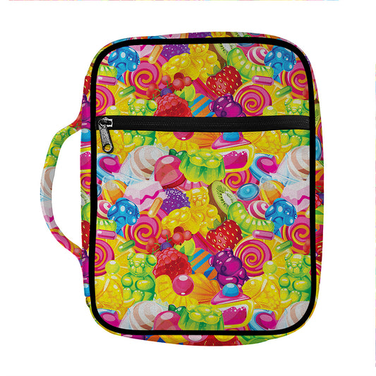 Candy And Jelly Pattern Print Front Pocket Bible Bag