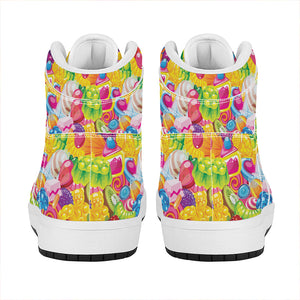 Candy And Jelly Pattern Print High Top Leather Sneakers