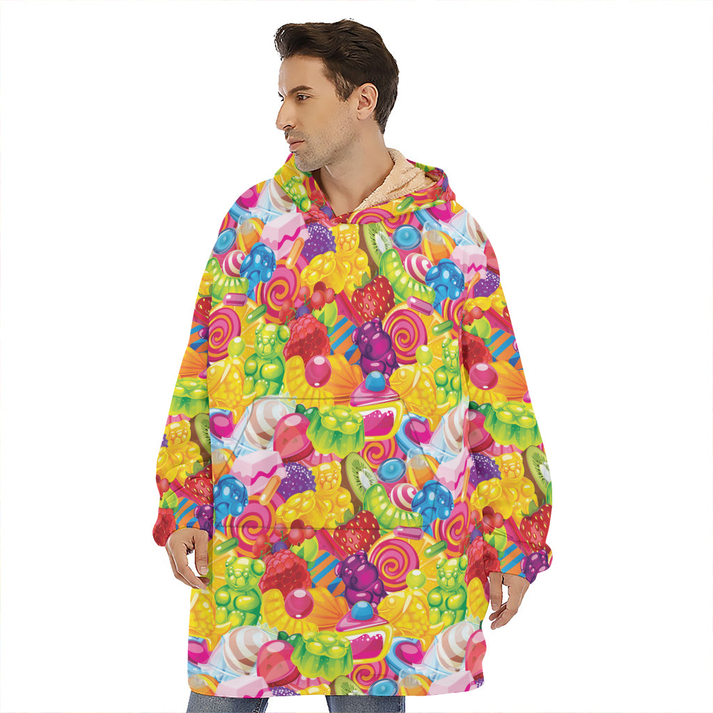 Candy And Jelly Pattern Print Hoodie Blanket