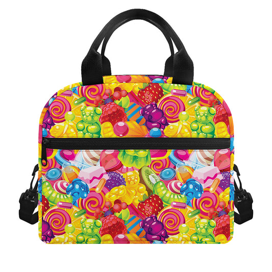 Candy And Jelly Pattern Print Insulated Lunch Bag