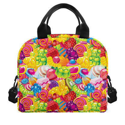 Candy And Jelly Pattern Print Insulated Lunch Bag