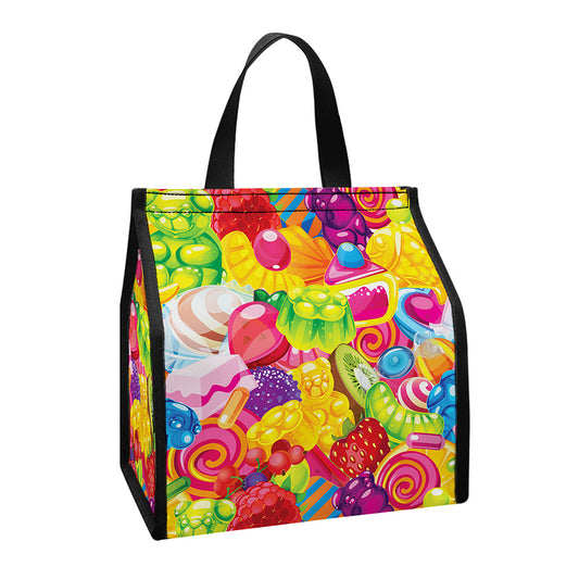 Candy And Jelly Pattern Print Insulated Lunch Tote