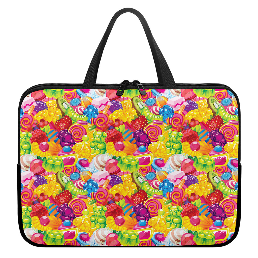 Candy And Jelly Pattern Print Laptop Sleeve With Handle