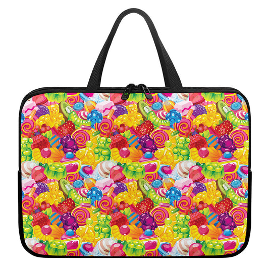 Candy And Jelly Pattern Print Laptop Sleeve With Handle
