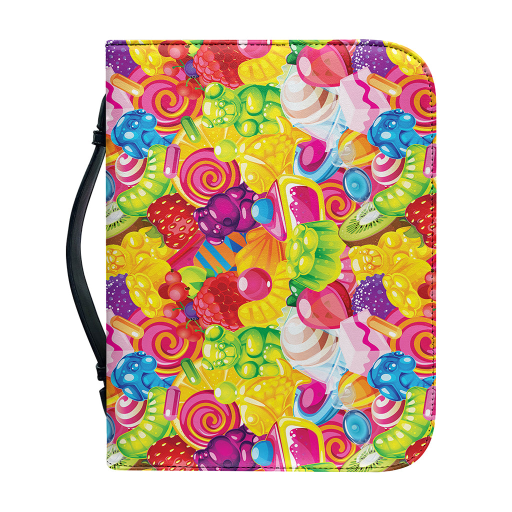 Candy And Jelly Pattern Print Leather Bible Cover
