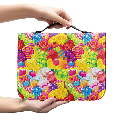 Candy And Jelly Pattern Print Leather Bible Cover