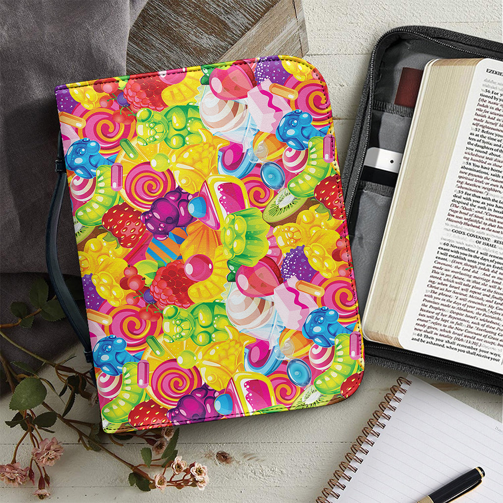 Candy And Jelly Pattern Print Leather Bible Cover