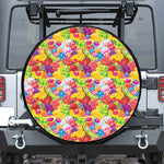 Candy And Jelly Pattern Print Leather Spare Tire Cover