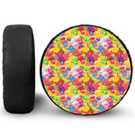 Candy And Jelly Pattern Print Leather Spare Tire Cover