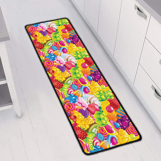Candy And Jelly Pattern Print Long Kitchen Mat