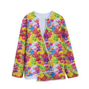 Candy And Jelly Pattern Print Long Sleeve Short Coat