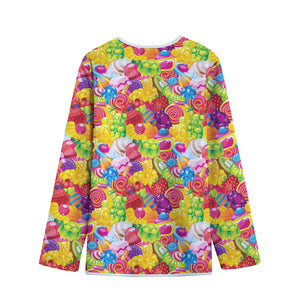 Candy And Jelly Pattern Print Long Sleeve Short Coat