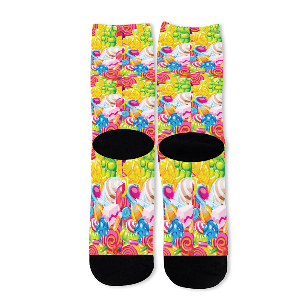 Candy And Jelly Pattern Print Long Socks