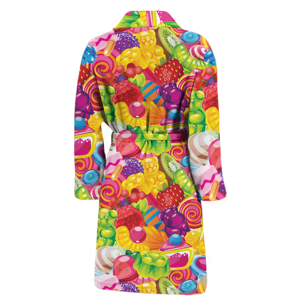 Candy And Jelly Pattern Print Men's Bathrobe