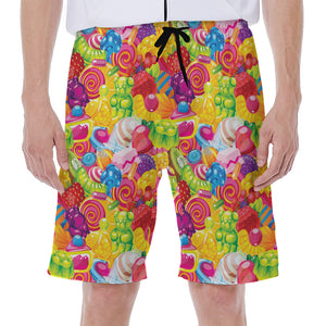 Candy And Jelly Pattern Print Men's Beach Shorts