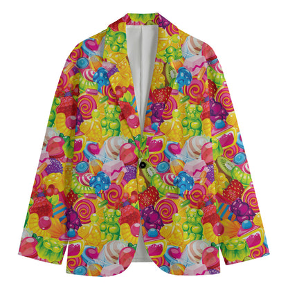Candy And Jelly Pattern Print Men's Blazer