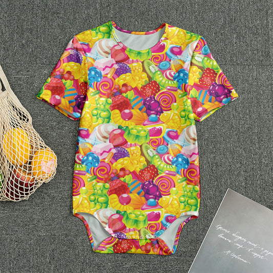 Candy And Jelly Pattern Print Men's Bodysuit