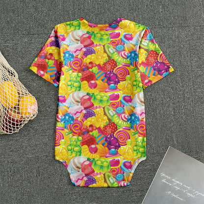 Candy And Jelly Pattern Print Men's Bodysuit