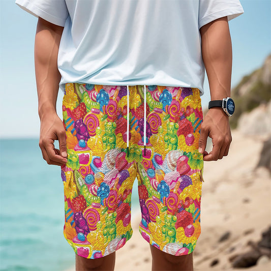 Candy And Jelly Pattern Print Men's Cargo Shorts