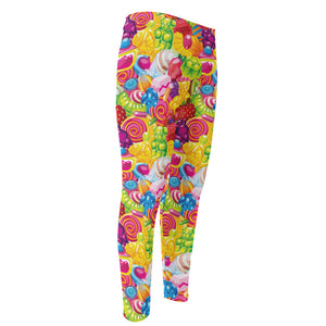 Candy And Jelly Pattern Print Men's Compression Pants