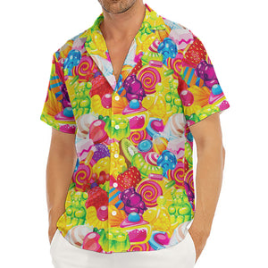 Candy And Jelly Pattern Print Men's Deep V-Neck Shirt