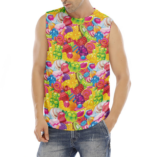 Candy And Jelly Pattern Print Men's Fitness Tank Top