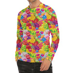 Candy And Jelly Pattern Print Men's Long Sleeve Rash Guard