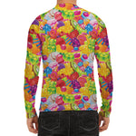 Candy And Jelly Pattern Print Men's Long Sleeve Rash Guard