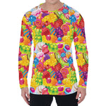 Candy And Jelly Pattern Print Men's Long Sleeve T-Shirt