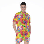 Candy And Jelly Pattern Print Men's Rompers