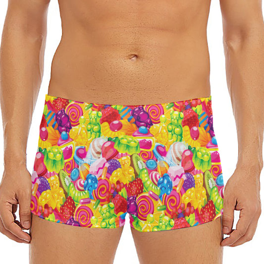 Candy And Jelly Pattern Print Men's Short Boxer Briefs