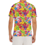 Candy And Jelly Pattern Print Men's Short Sleeve Rash Guard