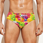 Candy And Jelly Pattern Print Men's Swim Briefs