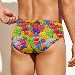 Candy And Jelly Pattern Print Men's Swim Briefs