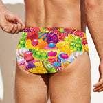 Candy And Jelly Pattern Print Men's Swim Briefs