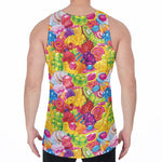 Candy And Jelly Pattern Print Men's Velvet Tank Top