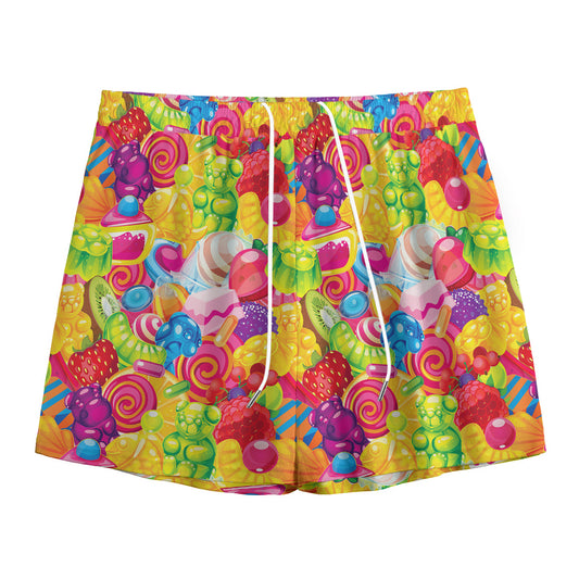 Candy And Jelly Pattern Print Mesh Shorts