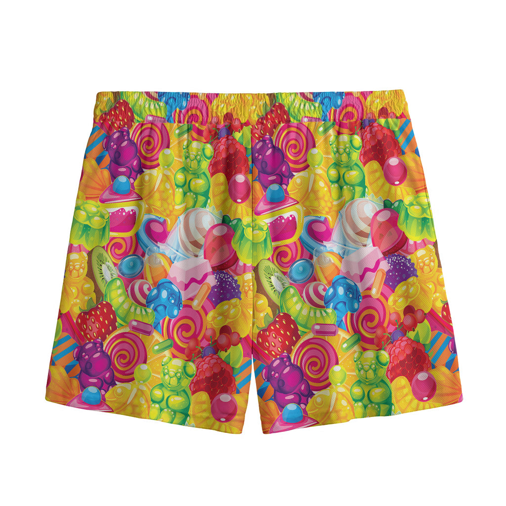 Candy And Jelly Pattern Print Mesh Shorts