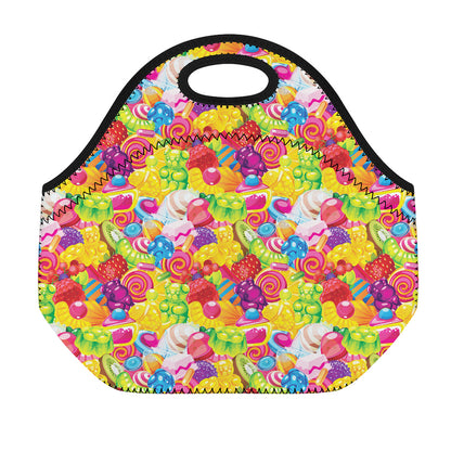 Candy And Jelly Pattern Print Neoprene Lunch Bag