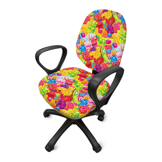 Candy And Jelly Pattern Print Office Chair Cover