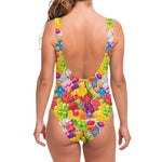 Candy And Jelly Pattern Print One Piece Swimsuit