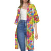 Candy And Jelly Pattern Print Open Front Beach Cover Up